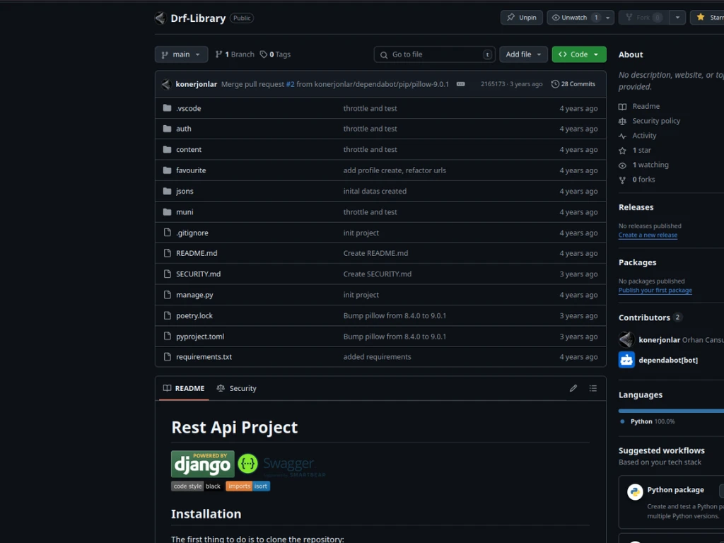 Django Rest Framework Kütüphane Projesi