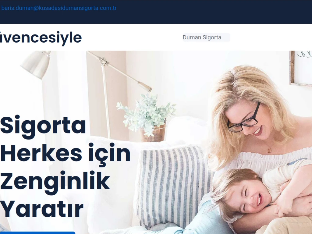 Kuşadası Duman Sigorta web sitesi ana sayfa tasarımı